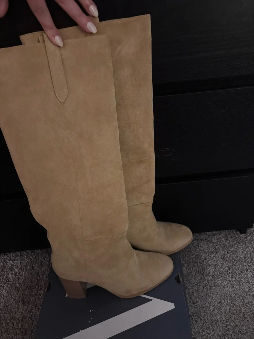 Classic Tall Suede Knee-High Boots - Tan